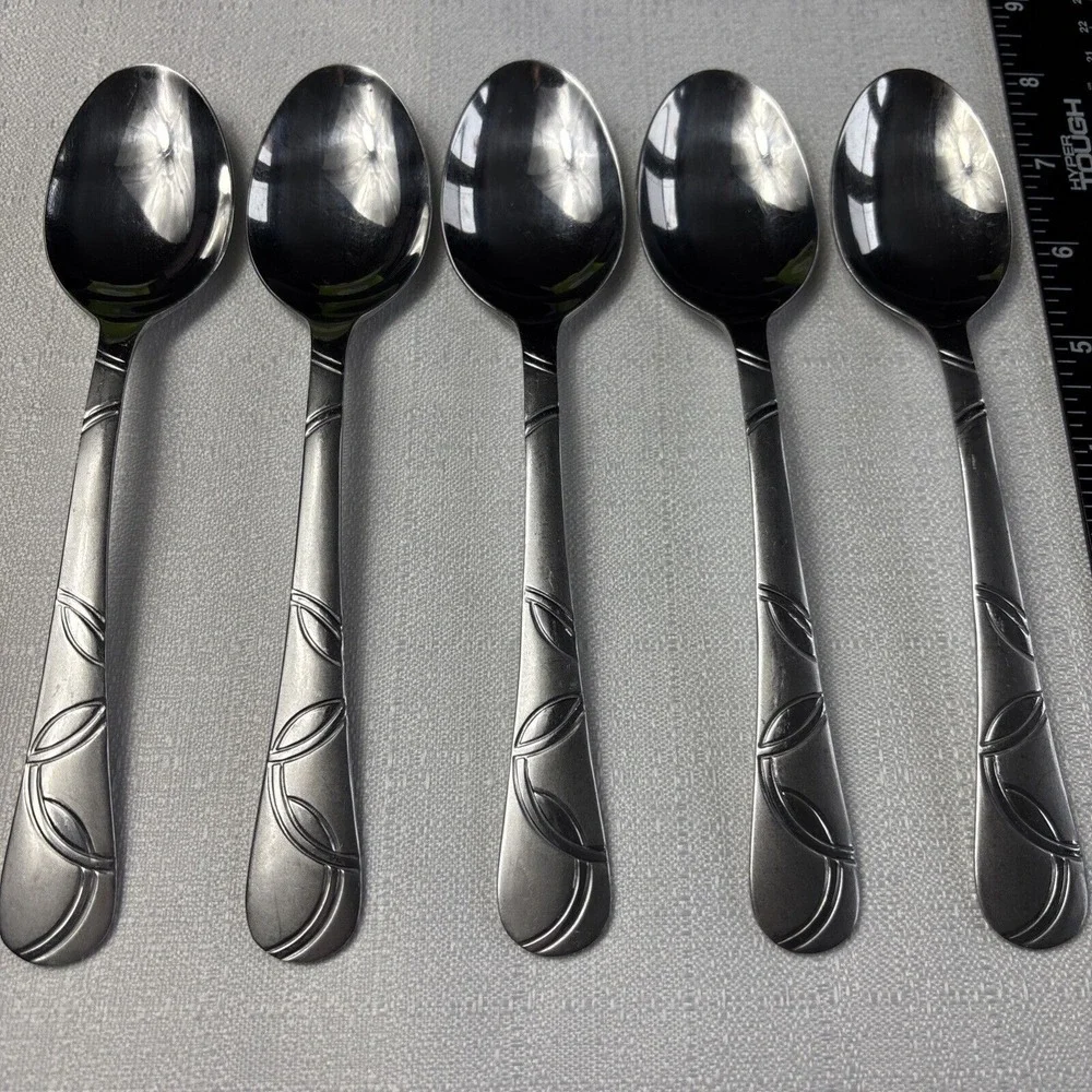 Cambridge Felicity Stainless Steel Soup Spoons Set Of‎ 5 Swirls Modern